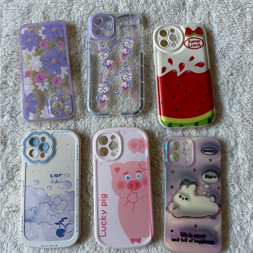 iPhone 12 Pro Decorative Phone Case Set - Multicolor